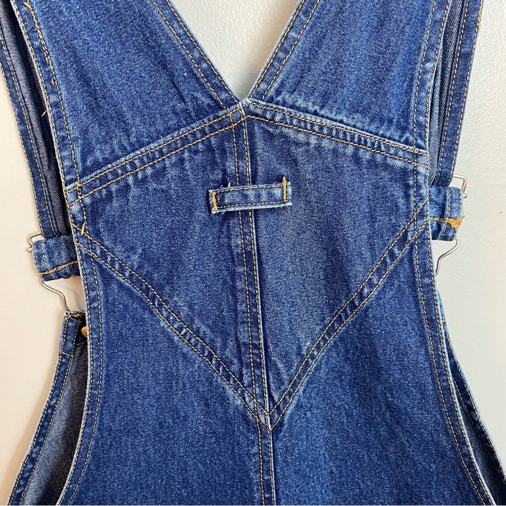 Looney Tunes Vintage Denim Short Overalls Tweety Bird Cartoon Embroidery 16W - Picture 7 of 14